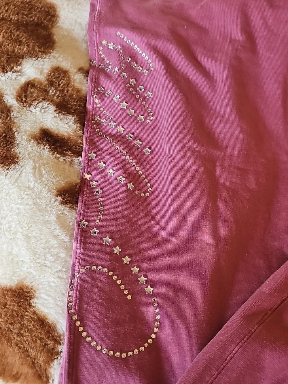 PINK Rhinestone Detail Flared Pants Size M - Picture 2 of 5